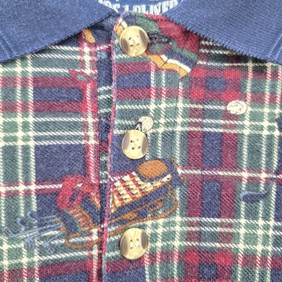 Jos J Oliver Men's L Vintage Golf Navy Print SS Polo shirt - Picture 4 of 8